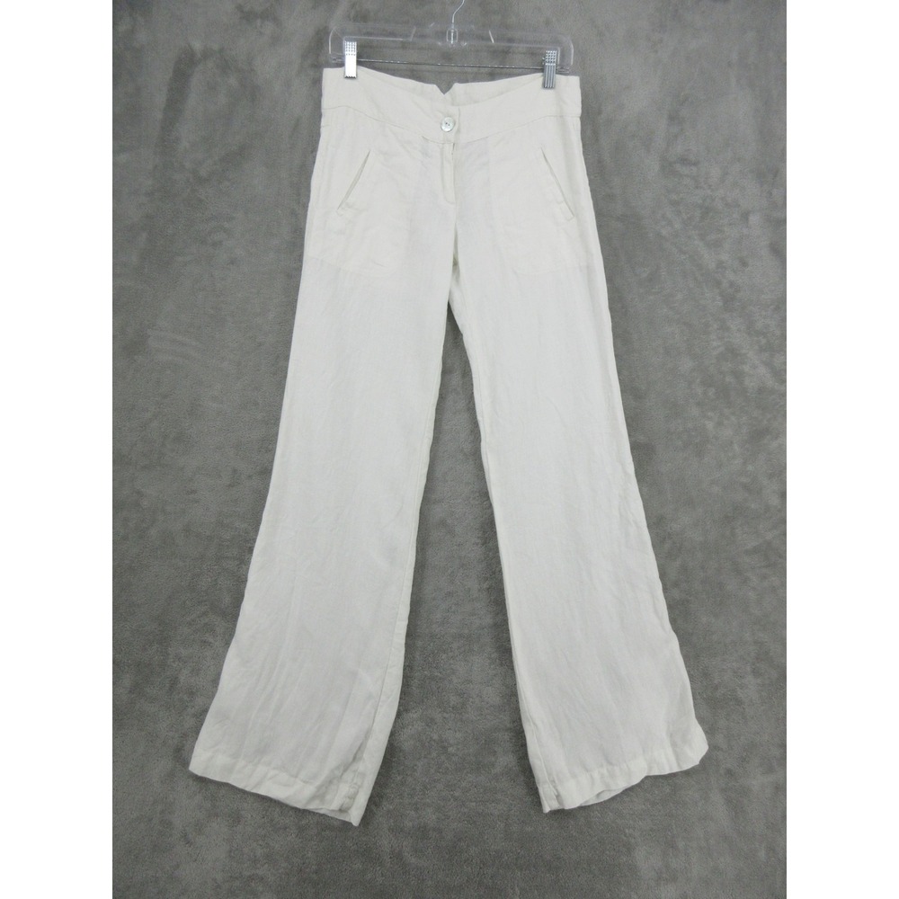 Melissa Lauren Pants Womens Size S Cotton Wide Leg Trousers Pockets Quiet Luxury